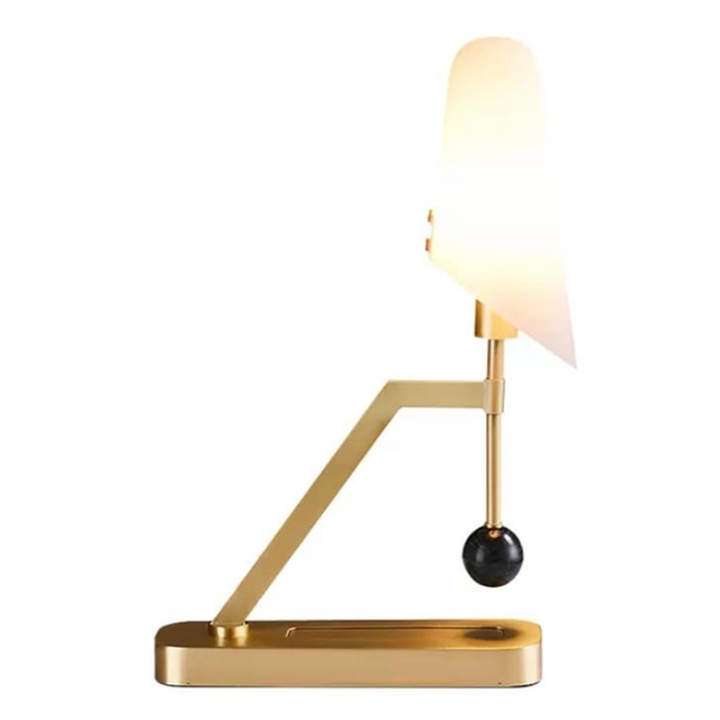 Настольная лампа Gold table lamp with stone Золотой Белый в Самаре | Loft Concept 