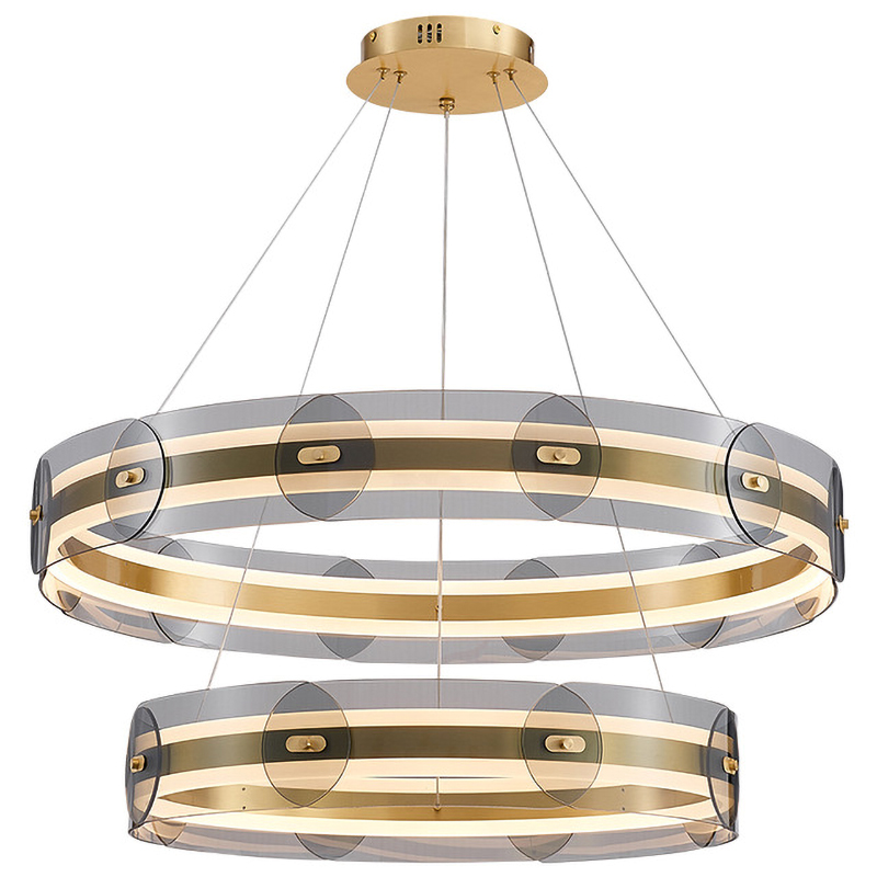 Люстра Gold 2 ring horizontal chandelier Прозрачный Латунь в Самаре | Loft Concept 