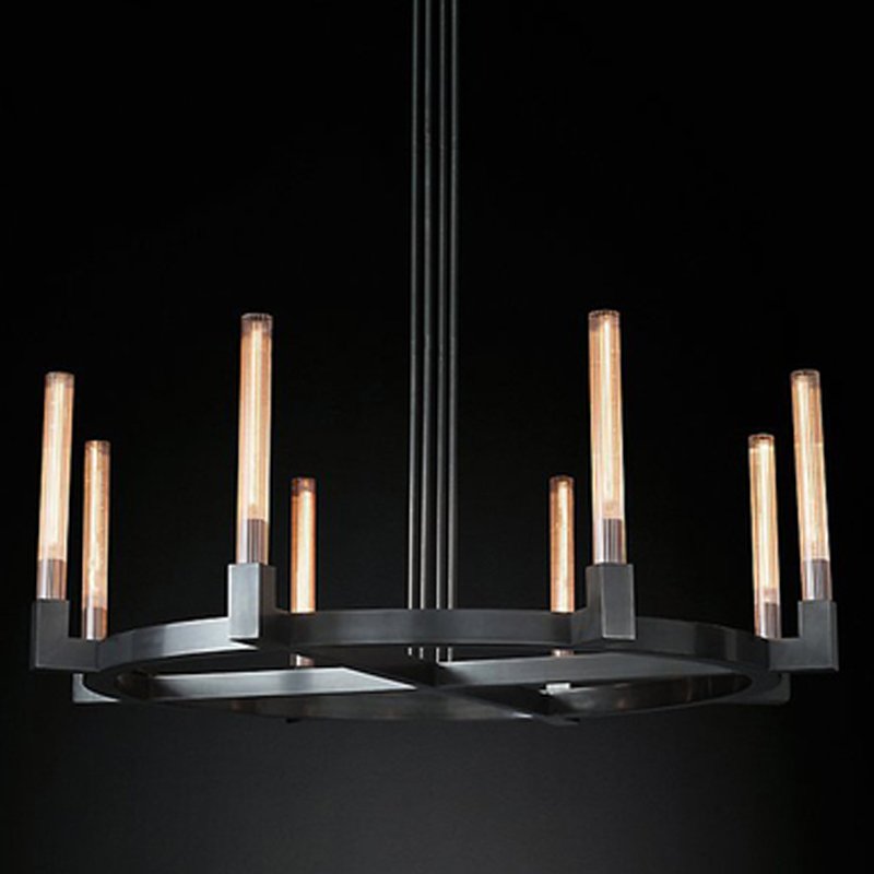 Люстра RH CANELLE Round Chandelier 8 Modern Black Черный в Самаре | Loft Concept 