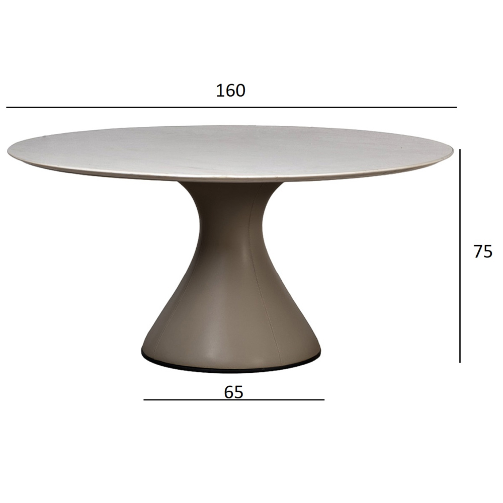 Стол обеденный круглый мраморный на бежевом основании Valedmir в Самаре