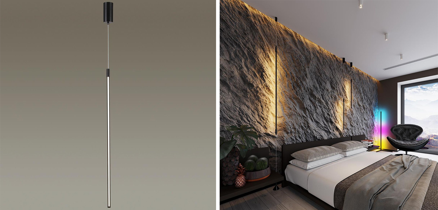 Подвесной светильник Trumpet Tube Black Thin Line - фото