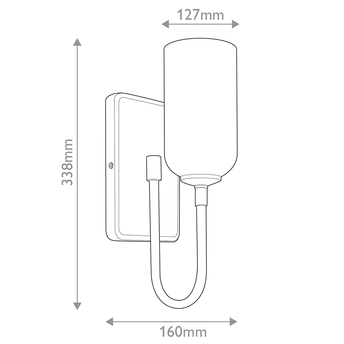  Бра с прямоугольным черным основанием и белым матовым цилиндрическим плафоном Kichler в Самаре