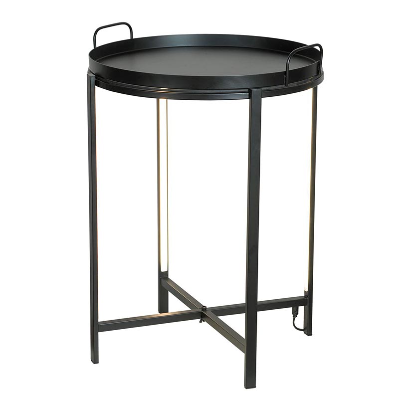 Приставной стол Nagib Side Table Black LED Черный в Самаре | Loft Concept 