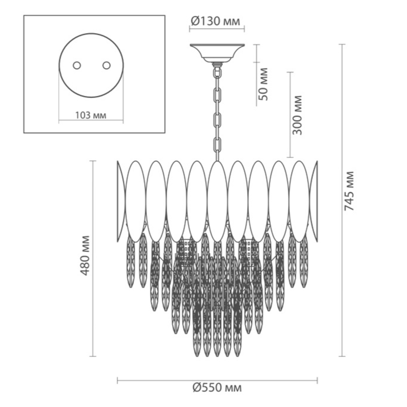 Люстра KEBO KING CHANDELIER four cascades D 55 в Самаре