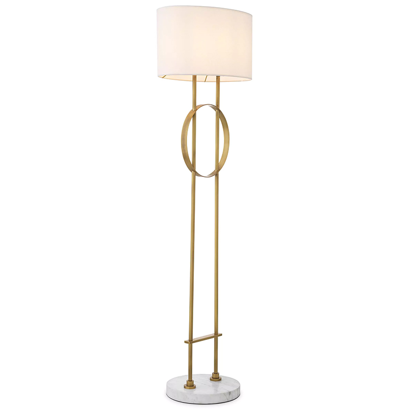 Торшер Eichholtz Floor Lamp Kaiser Латунь Белый Мрамор Bianco Белый в Самаре | Loft Concept 