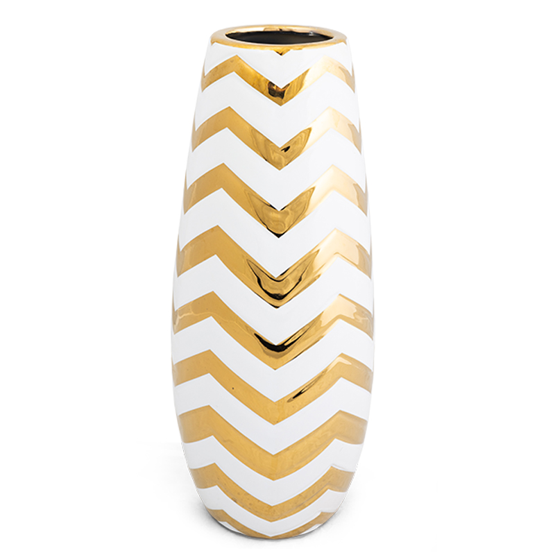 Ваза Gold chevron Vase Белый Глянцевое золото в Самаре | Loft Concept 