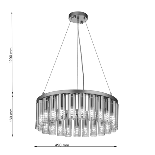 Люстра со стеклянными цилиндрическими плафонами Luminous Cylinders Amber Round в Самаре