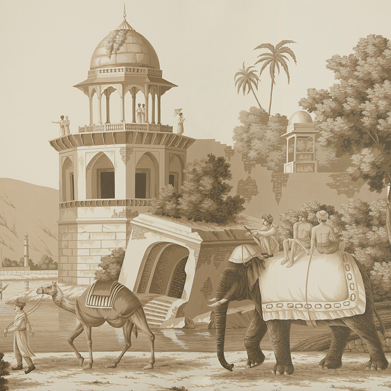 Обои ручная роспись Early Views of India Sepia on scenic paper  в Самаре | Loft Concept 