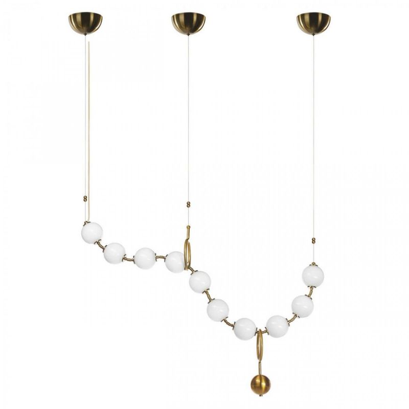 Светодиодный Белые Бусы Larose Guyon COCO CHANDELIER modular 120 см Бронза Белый в Самаре | Loft Concept 