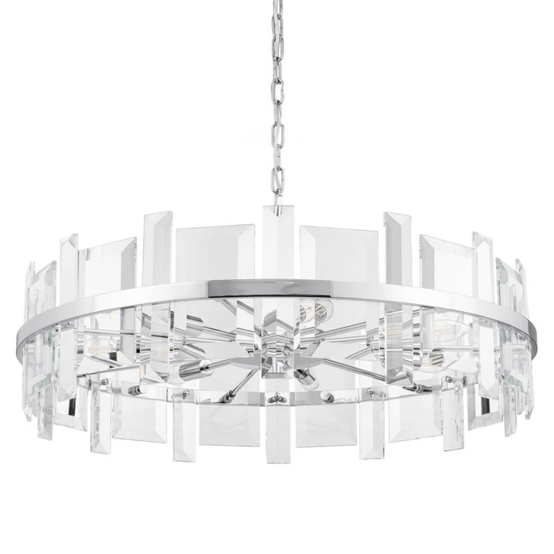 Люстра Harlow Crystal Round Chandelier chrome 7 Хром в Самаре | Loft Concept 