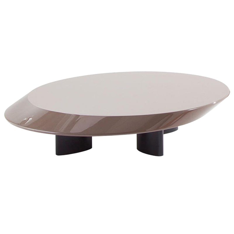 Кофейный стол Ellipse Grey Glossy Coffee Table Серый Черный в Самаре | Loft Concept 