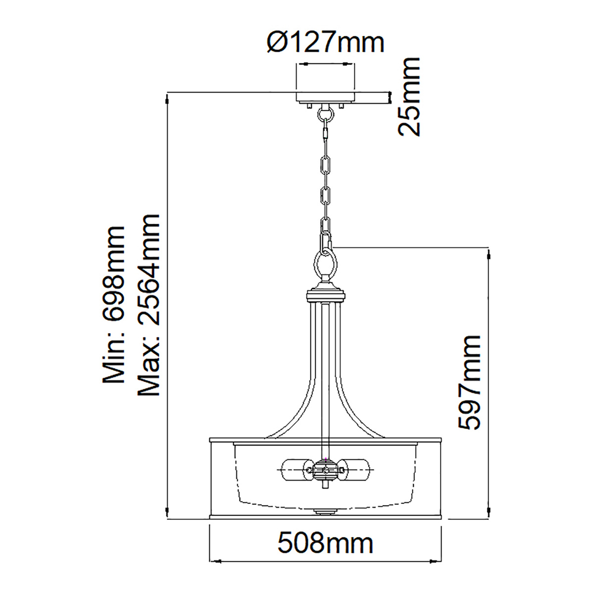 Люстра подвесная с двойным круглым плафоном из органзы и матового стекла Kichler в Самаре