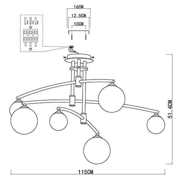 Люстра Glendon Chandelier 6 Balls в Самаре