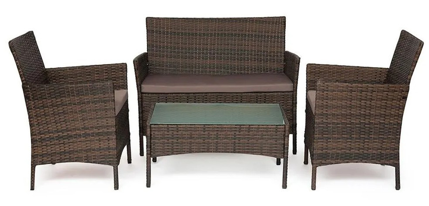 Комплект уличной мебели из искусственного ротанга Bianca Brown - фото