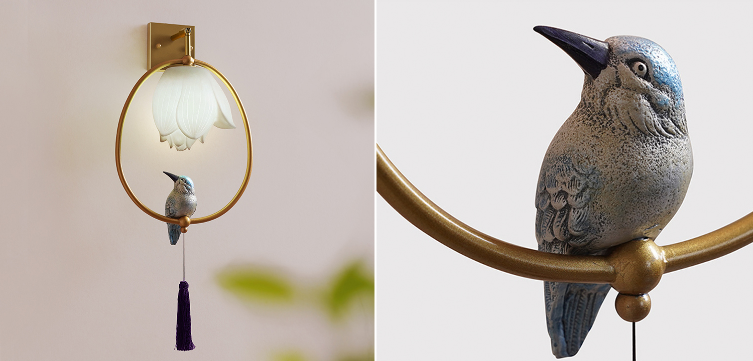 Бра White Flower and bird Sconce - фото