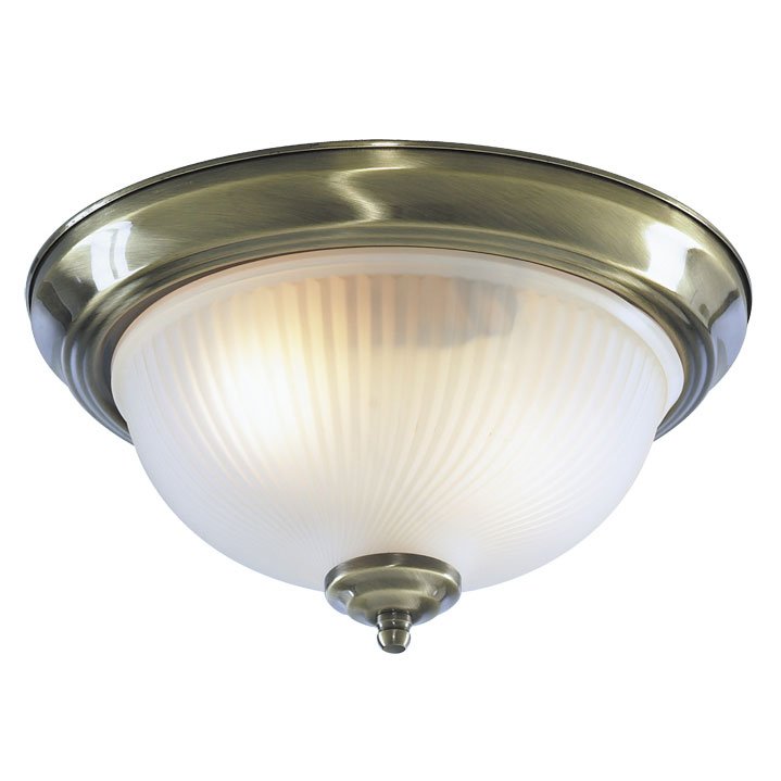 Потолочный светильник Flush Mount Ceiling Light antic milky glass Латунь Античная полированная Молочный в Самаре | Loft Concept 