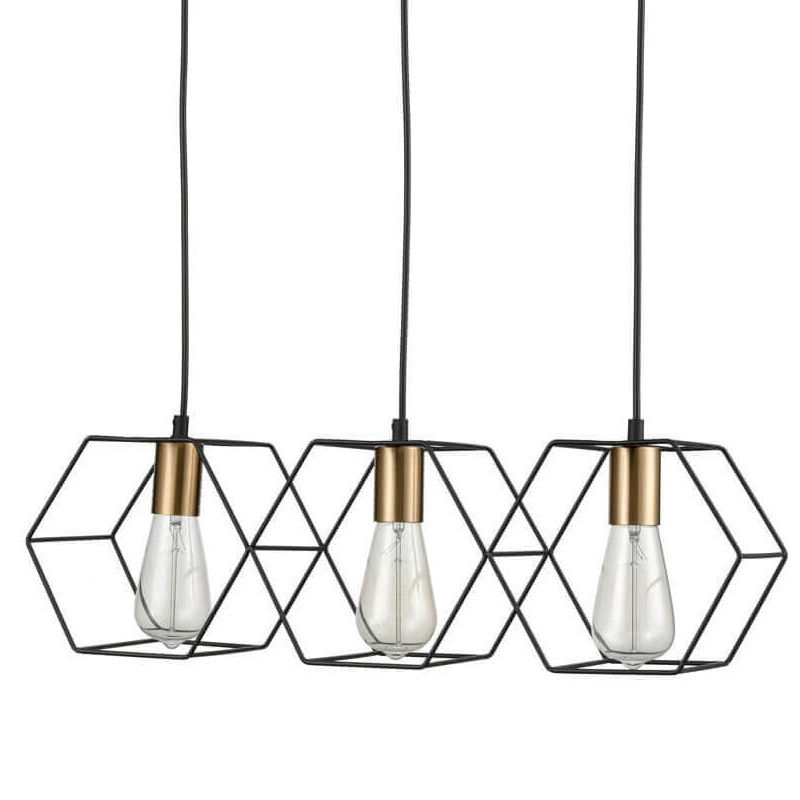 Люстра Loft Wire Cage Pendant 3 Черный в Самаре | Loft Concept 