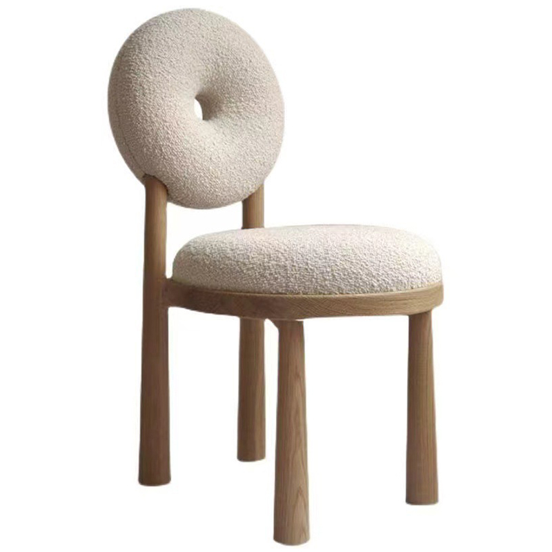 Стул Bagel Boucle Chair Бежевый Древесина в Самаре | Loft Concept 