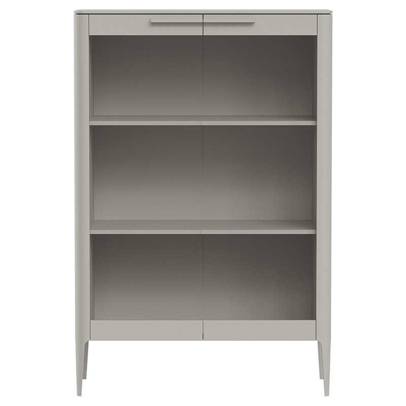 Витрина серо-бежевая с 2-мя стеклянными дверцами и 3-мя полками Type  Бежево-серый в Самаре | Loft Concept 