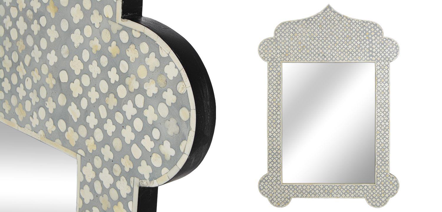 Зеркало Bone Inlay Dome Mirror - фото