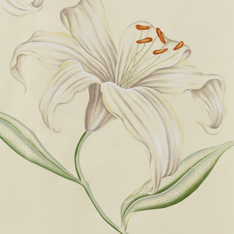 Обои ручная роспись Lilium Special Colourway on Ivory dyed silk  в Самаре | Loft Concept 