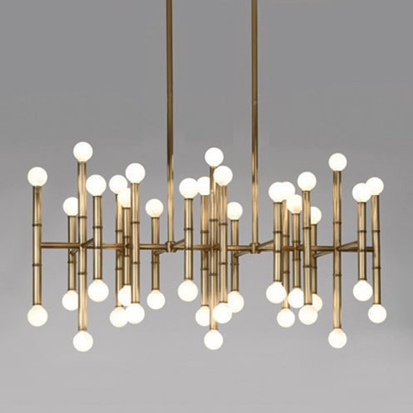 Люстра Meurice Rectangular Chandelier Jonathan Adler Черный Золотой Серебряный в Самаре | Loft Concept 