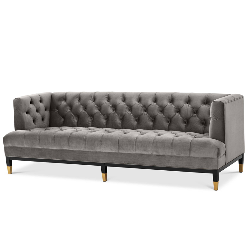 Диван Eichholtz Sofa Castelle grey Серый Черный Латунь в Самаре | Loft Concept 