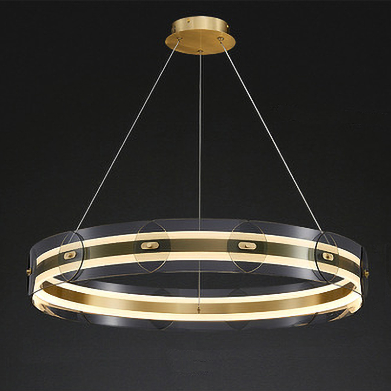 Люстра Gold ring horizontal chandelier Прозрачный Латунь в Самаре | Loft Concept 