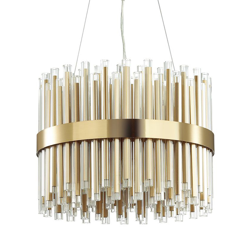 Люстра Gladwin Round Glass Tubes Chandelier Золотой Прозрачный в Самаре | Loft Concept 