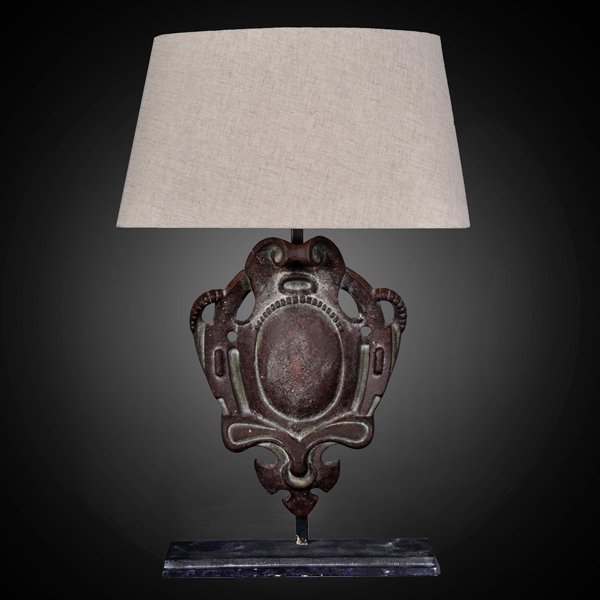 Настольная лампа RH Parisian Iron Shield Table Lamp Коричневый в Самаре | Loft Concept 