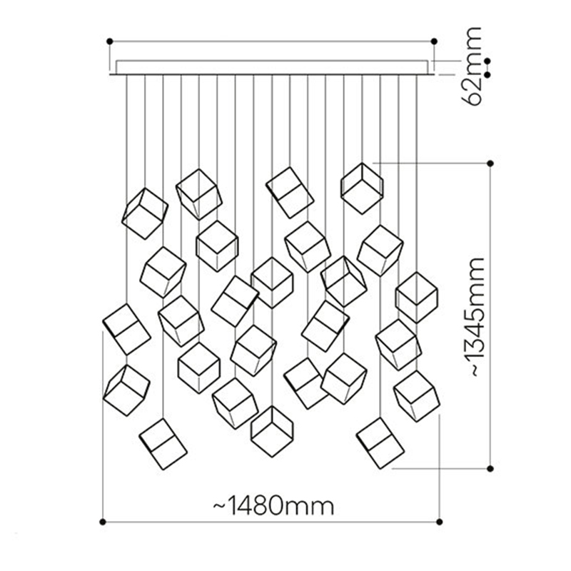 Люстра Pyrite Chrome 26 Rectangle в Самаре