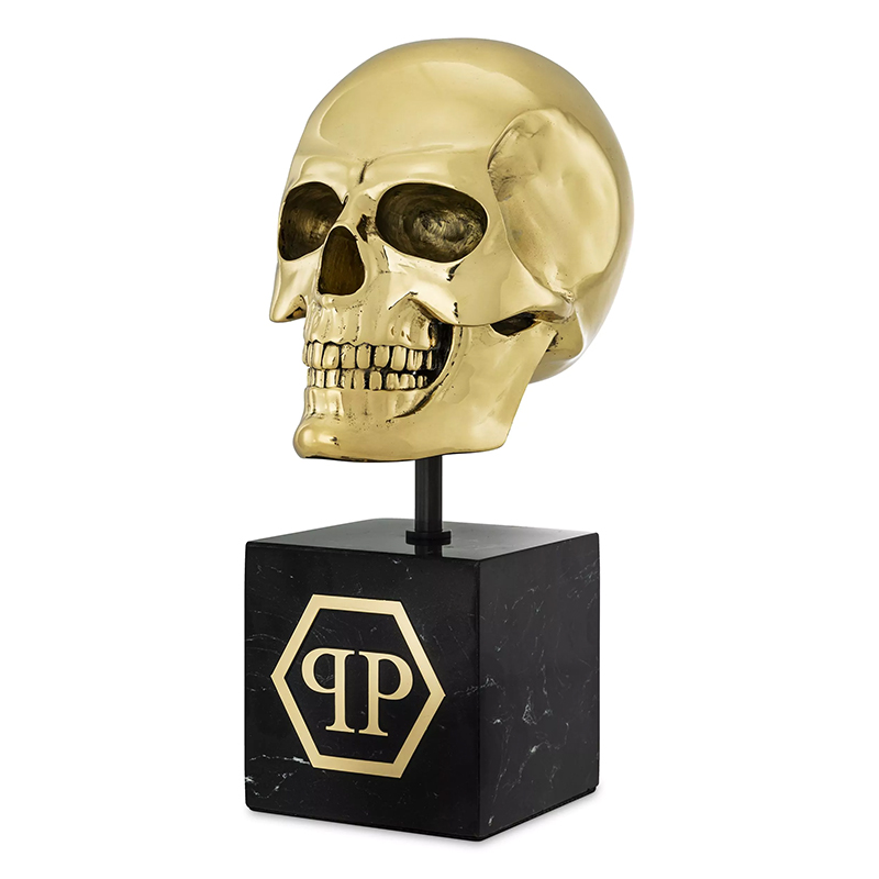 Статуэтка Philipp Plein Gold Skull L Черный Золотой в Самаре | Loft Concept 