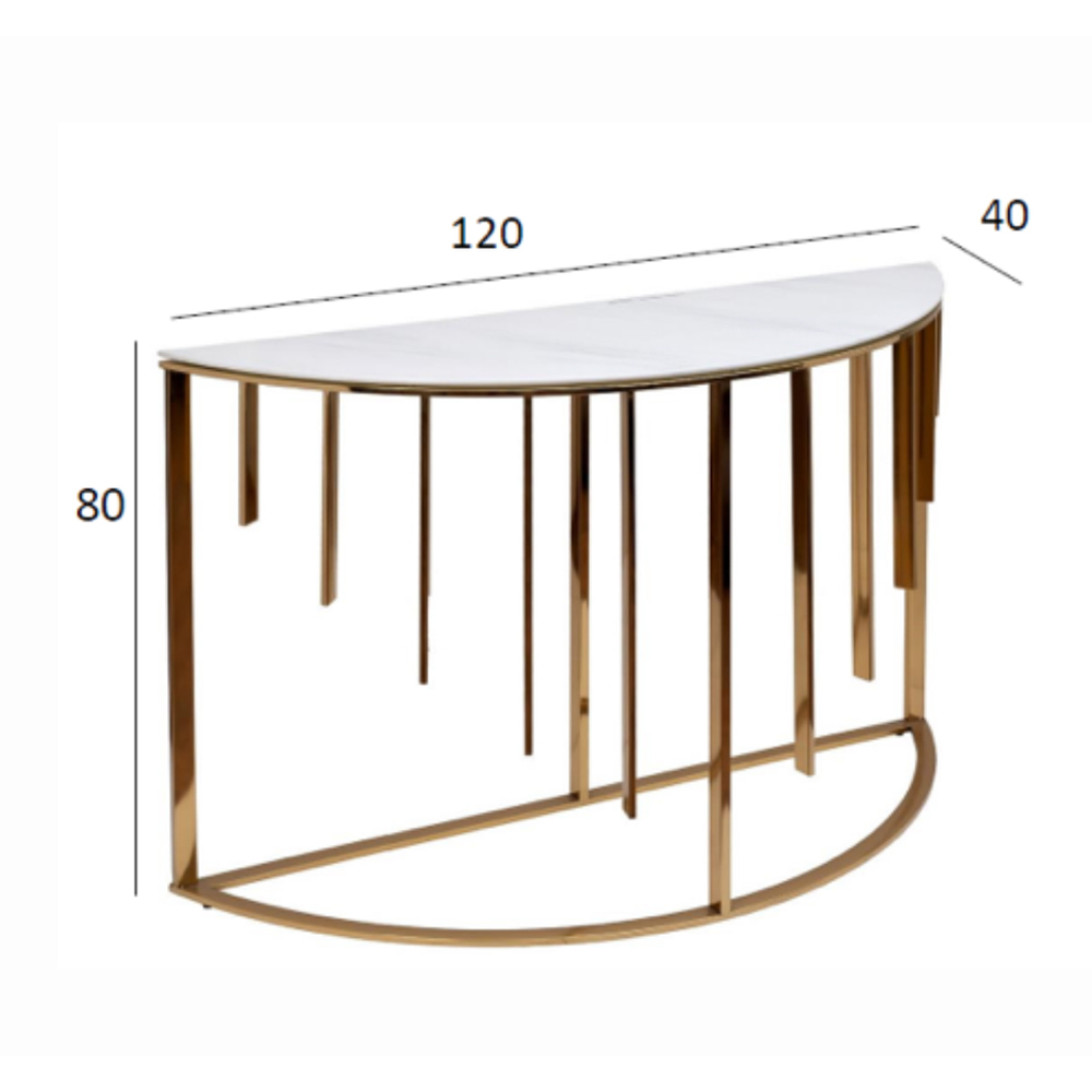 Консоль приставная полукруглая на основании золотого цвета Interior Accent в Самаре