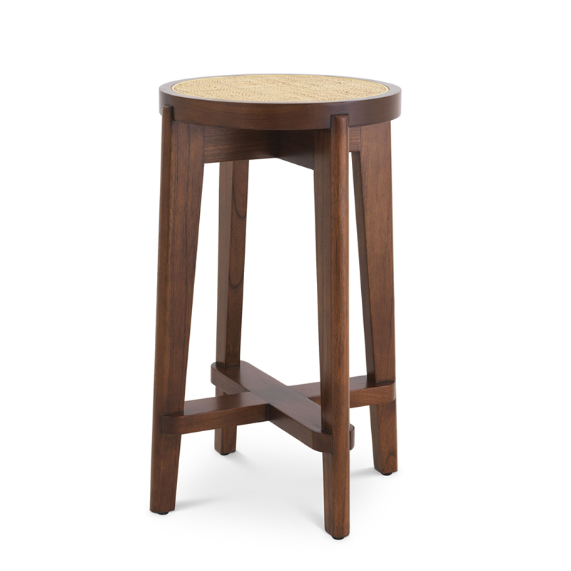 Полубарный стул Eichholtz Counter Stool Dareau brown Бежевый Коричневый в Самаре | Loft Concept 