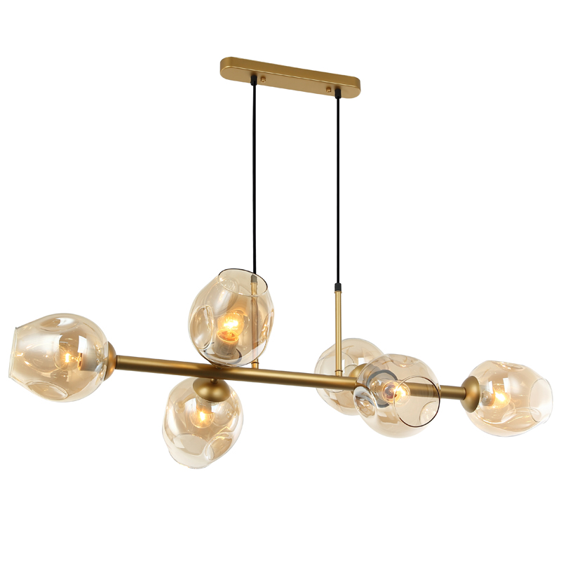 Люстра Branching Bubble Chandelier Line Gold Золотой Янтарь (Amber) в Самаре | Loft Concept 