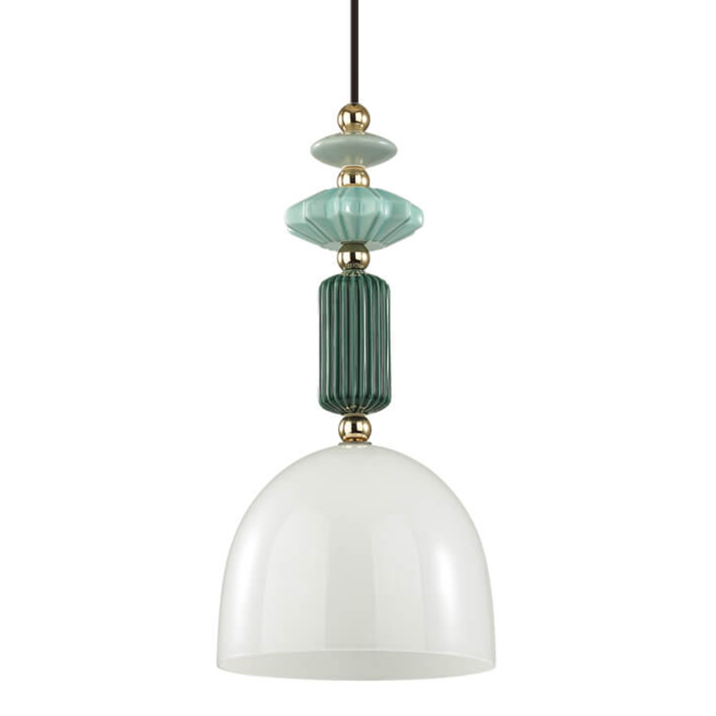 Подвесной светильник Iris hanging lamp green Белое матовое стекло Зеленый в Самаре | Loft Concept 