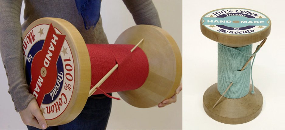 Дизайнерский табурет Thread Reel Wooden Stool - Loft-Concept в Самаре