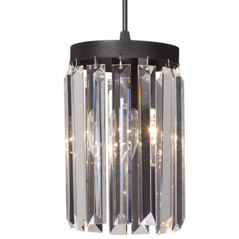 Светильник ODEON CLEAR GLASS Pendant lamp Прозрачное Стекло D 12 Черный матовый Прозрачное Стекло в Самаре | Loft Concept 