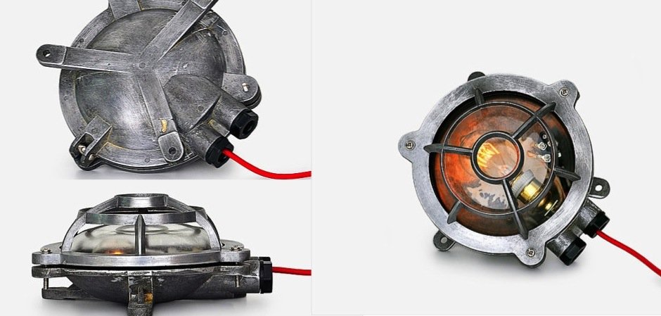 Настенная лампа Steampunk Cage Glass Edison Wall Lamp Round Настенная лампа Steampunk Cage Glass Edison Wall Lamp Round - Loft-Concept в Самаре