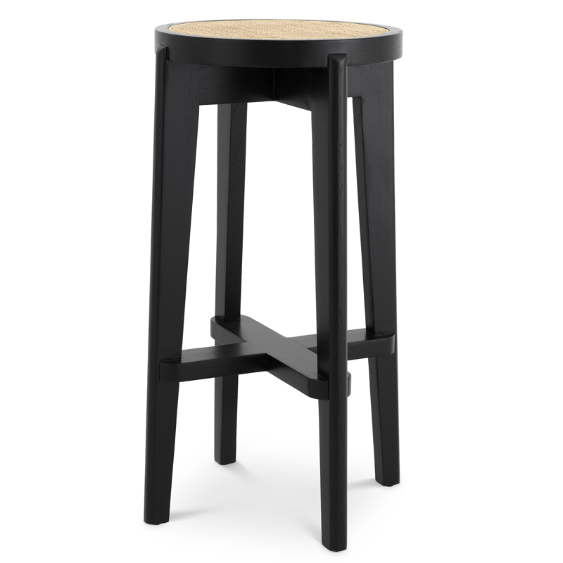 Барный стул Eichholtz Bar Stool Dareau black Бежевый Черный в Самаре | Loft Concept 