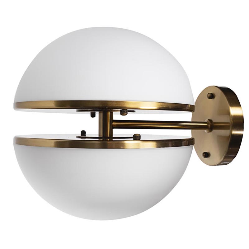 Бра Sphere Sconce Белое матовое стекло Латунь в Самаре | Loft Concept 