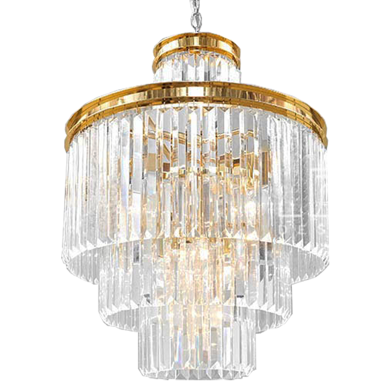 Люстра RH Odeon Chandelier Four Gold 50  Прозрачное Стекло Золотой в Самаре | Loft Concept 