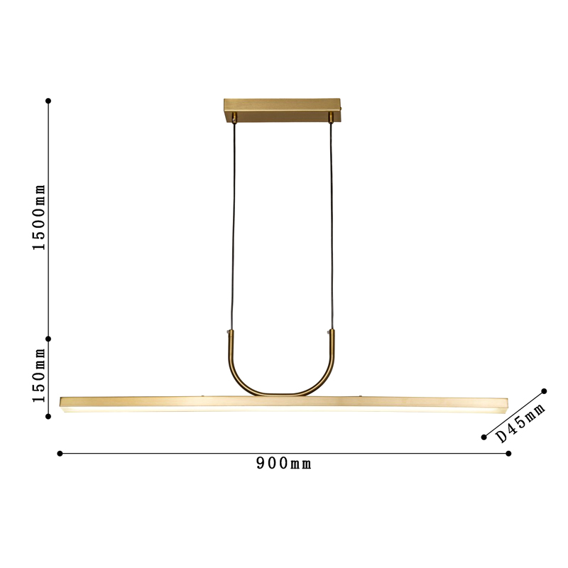 Минималистичная золотая люстра Trumpet tube в Самаре