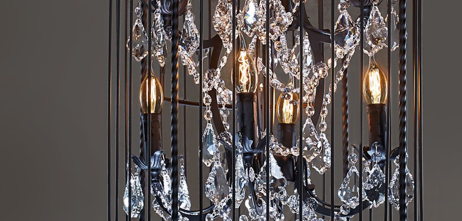 Люстра Steampunk Birdcage Chandelier 45 black Люстра Steampunk Birdcage Chandelier 45 black - Loft-Concept в Самаре