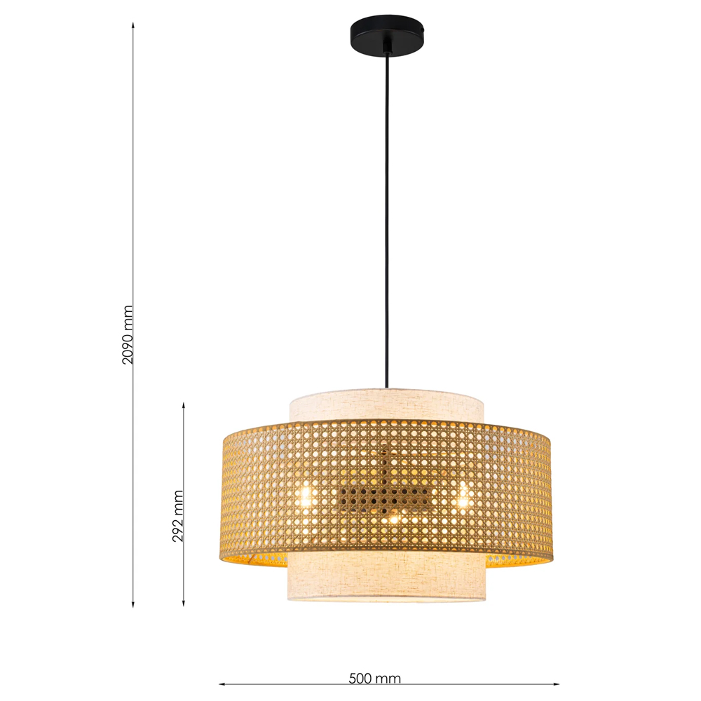 Подвесной светильник с декоративным поясом из плетеного бамбука Biuloggicu в Самаре