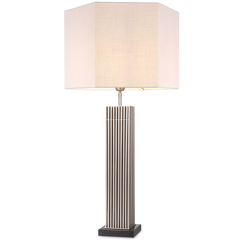 Настольная лампа Eichholtz Table Lamp Viggo Nickel Белый Никель Черный Мрамор Nero в Самаре | Loft Concept 