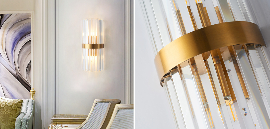 Бра Odeon Clear Glass Gold metal Wall Lamp Бра Odeon Clear Glass Gold metal Wall Lamp - Loft-Concept в Самаре