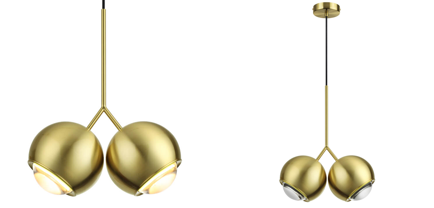 Подвесной светильник Ivor Pendant Double Gold - фото