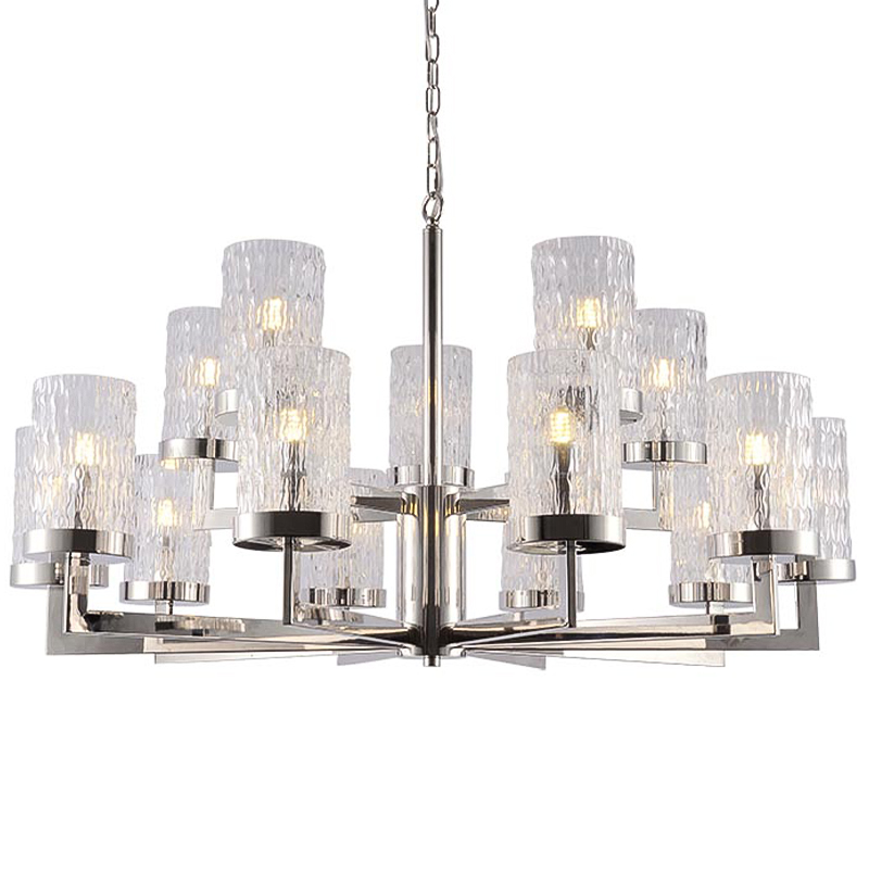 Люстра Estebe Glass Nickel Chandelier 14 Прозрачный Никель в Самаре | Loft Concept 