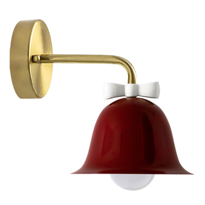 Бра Колокольчик Bell with Bow Red Wall Lamp Красный Красный Белый Золотой в Самаре | Loft Concept 